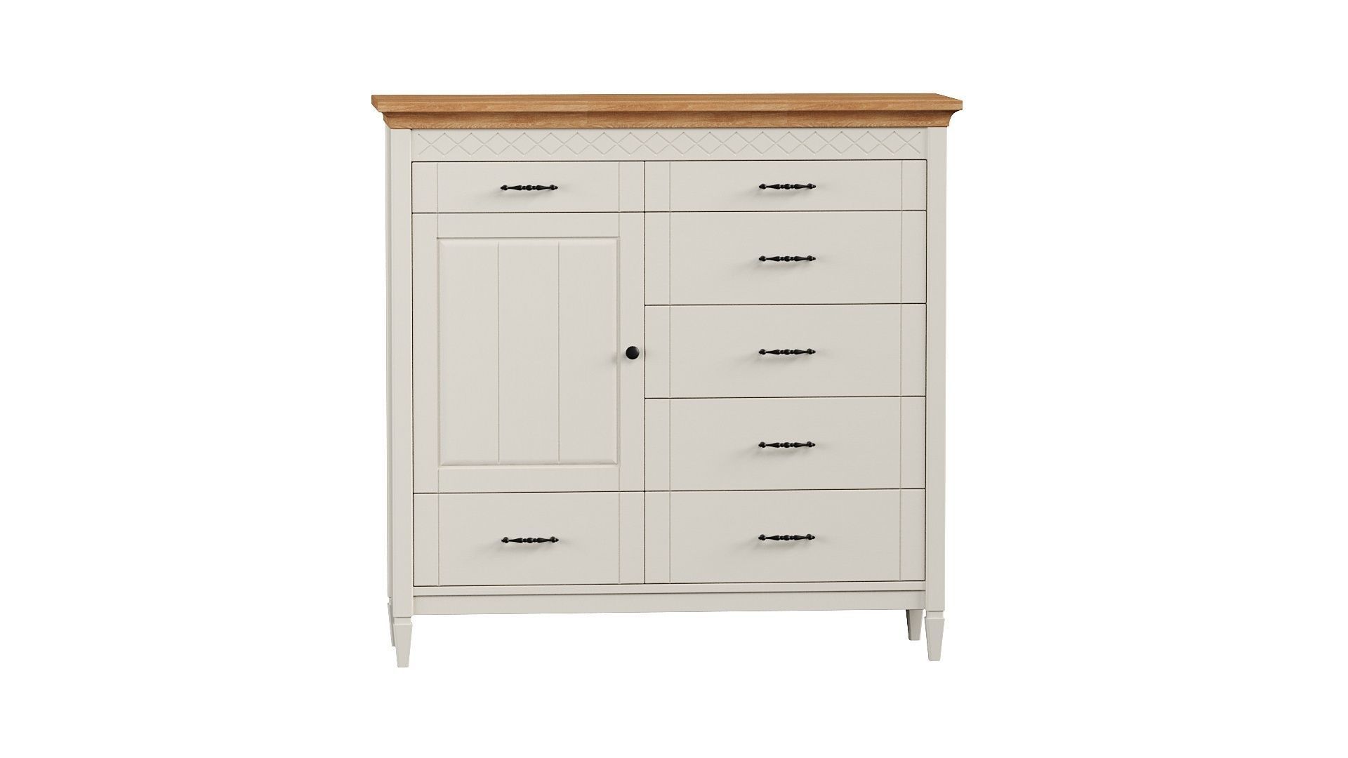 Dresser chest of drawers with wooden top 3D model_2