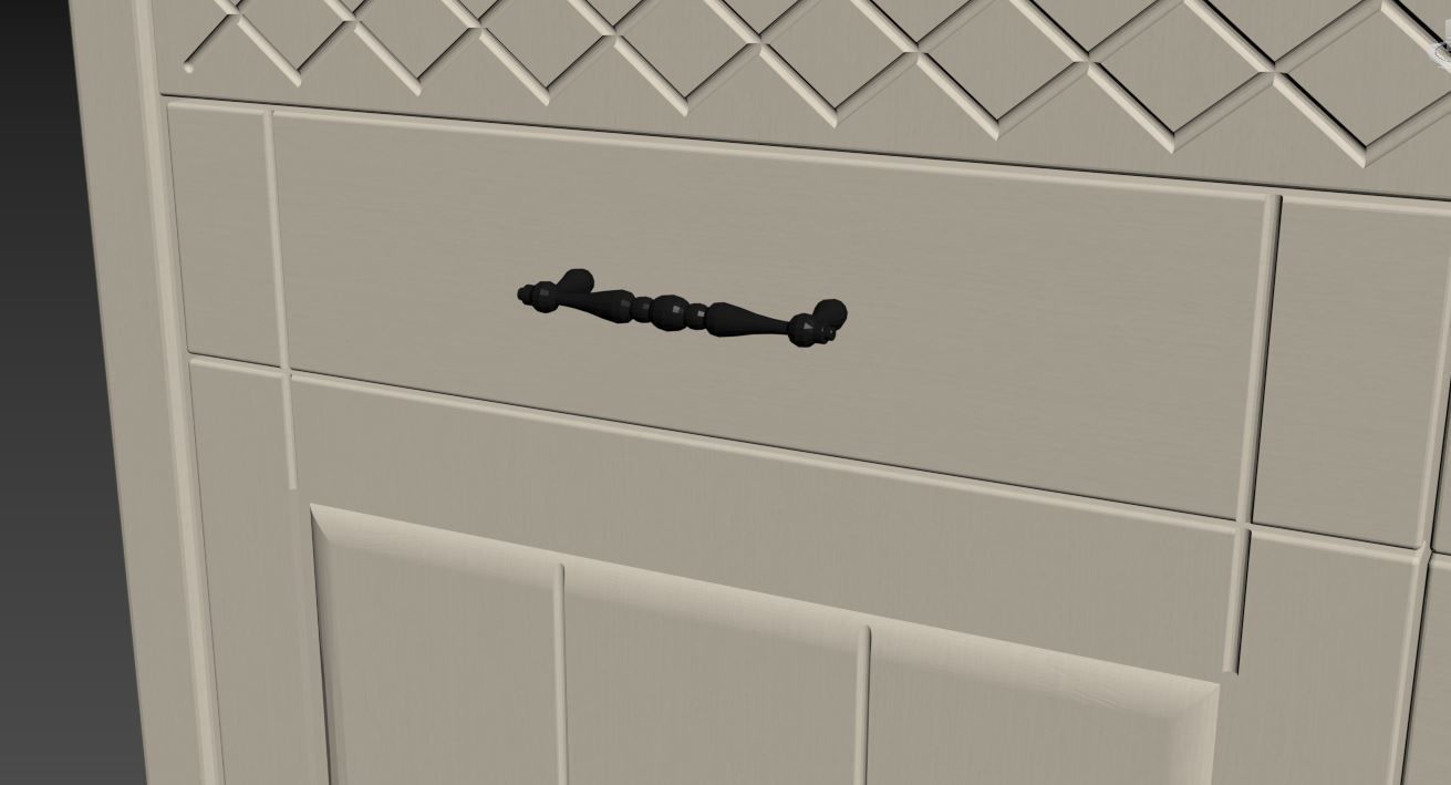 Dresser chest of drawers with wooden top 3D model_15