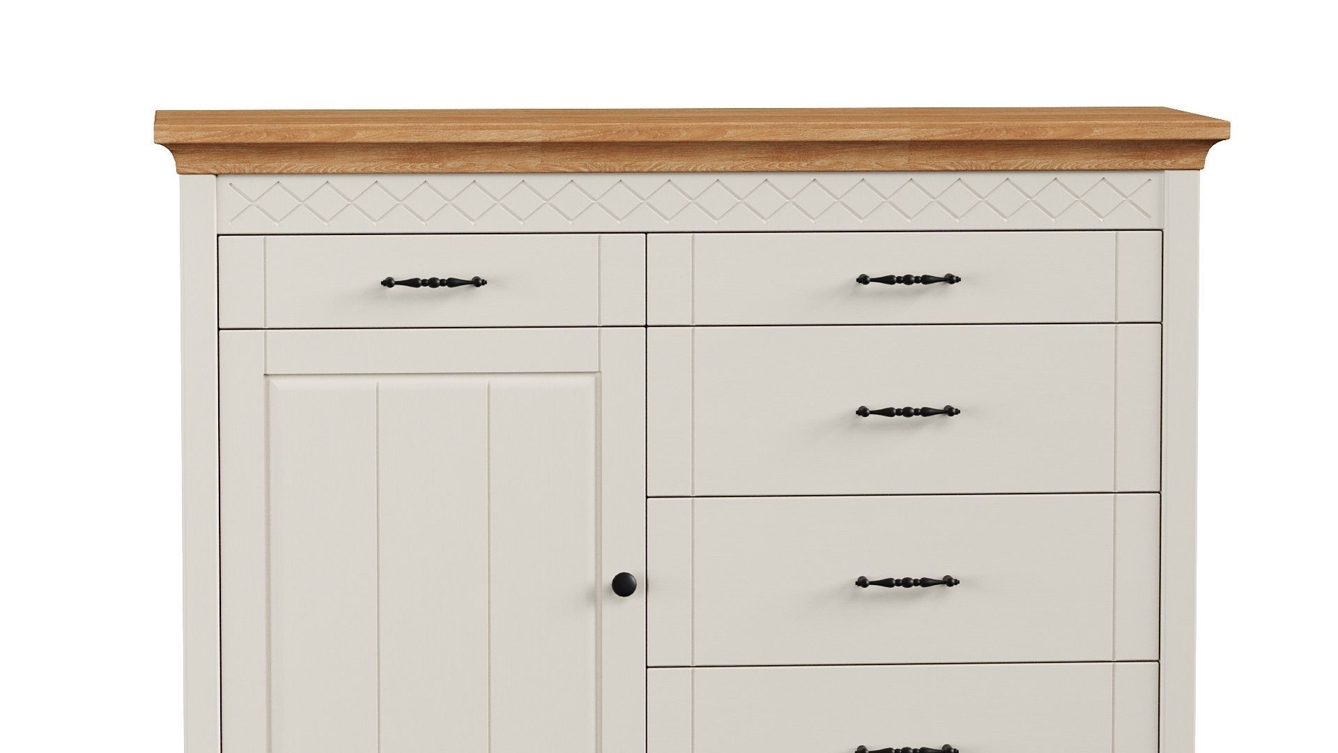 Dresser chest of drawers with wooden top 3D model_5