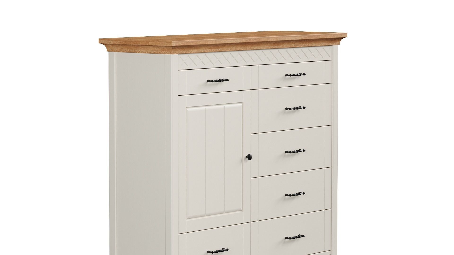 Dresser chest of drawers with wooden top 3D model_6