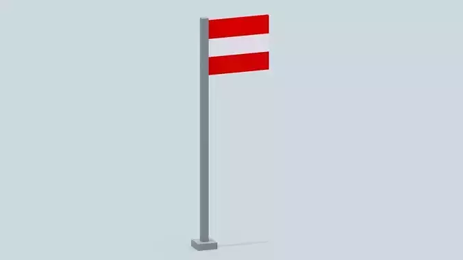 Austria Flag Low-poly 3D model
