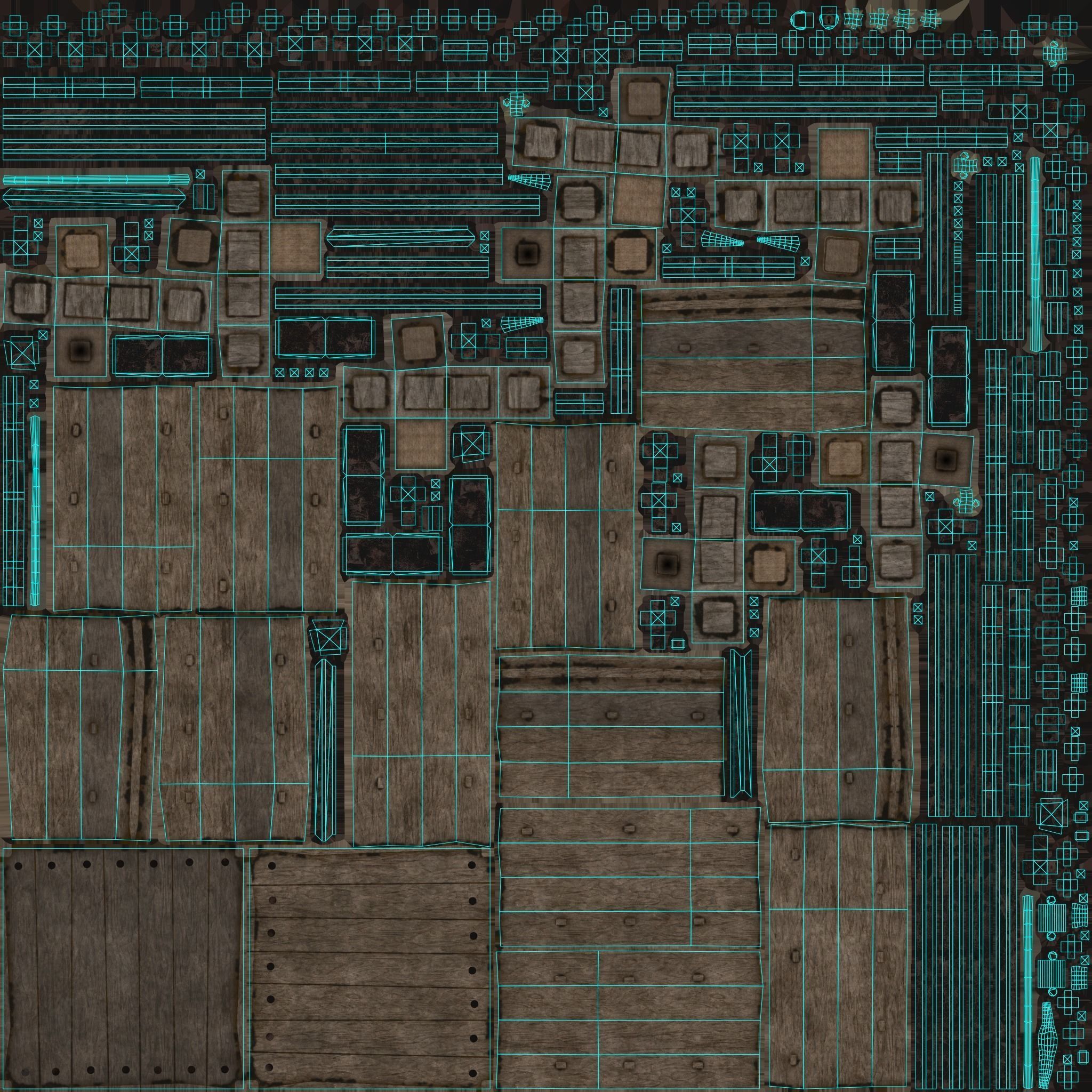 Medieval Cages 1 low-poly PBR  Low-poly 3D model_11