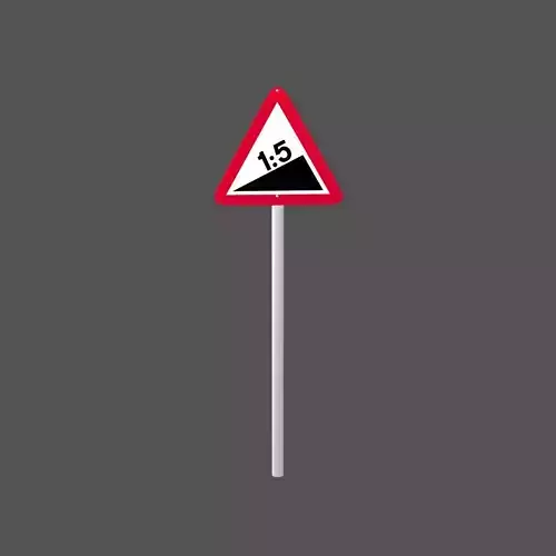 Hong Kong Road Steep Hill Upwards Sign V1 001 Low-poly 3D model