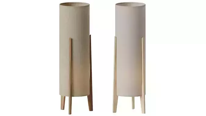 Rocket Table Lamp Tall - Caper Linen 3D model