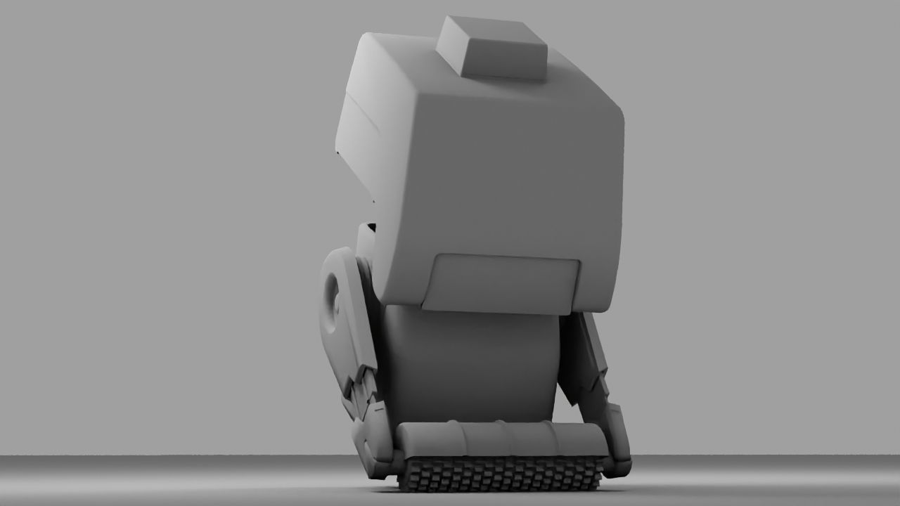 sci-fi cleaner robot rigged animated character 3D model_7