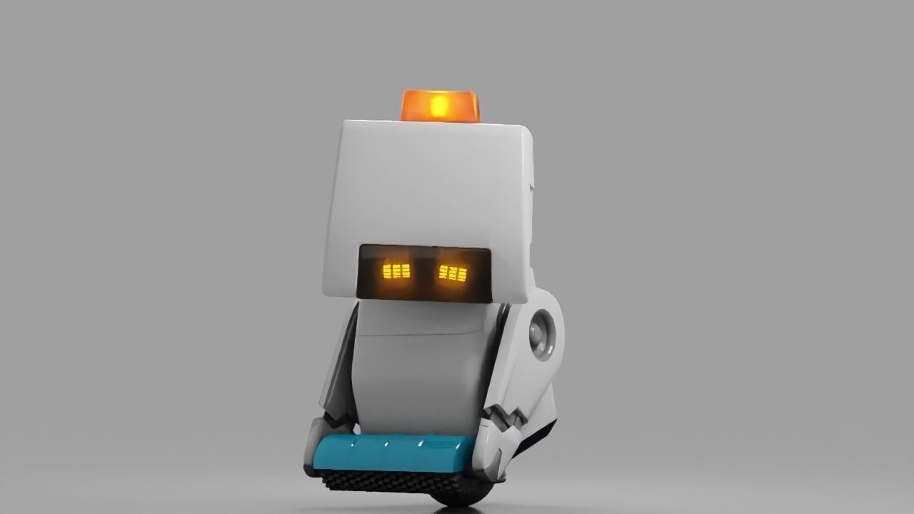 sci-fi cleaner robot rigged animated character 3D model_3