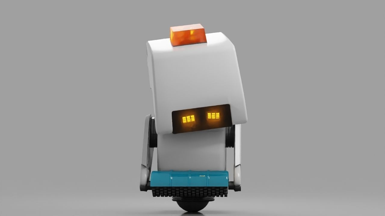 sci-fi cleaner robot rigged animated character 3D model_4