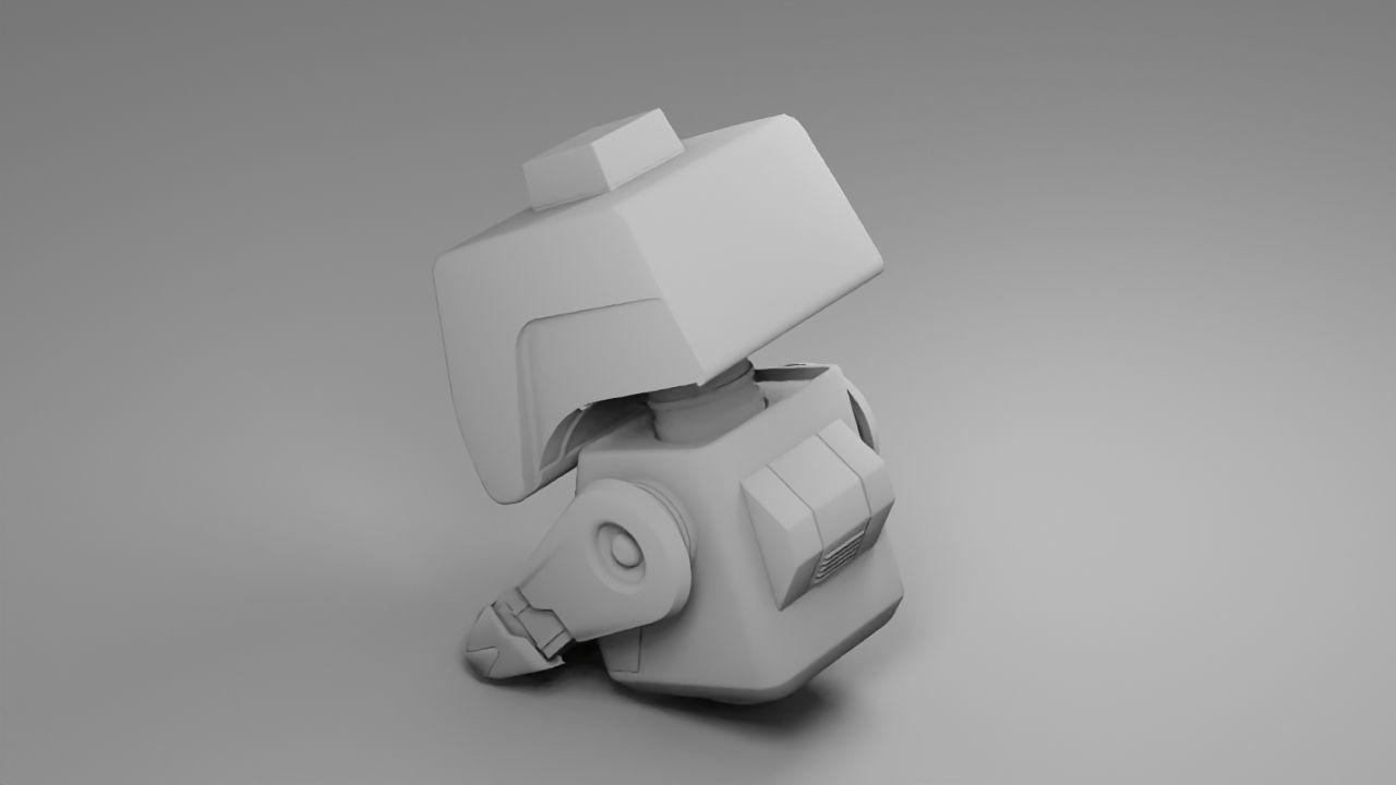 sci-fi cleaner robot rigged animated character 3D model_9