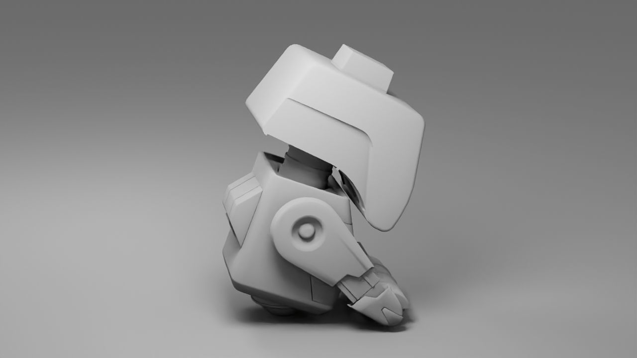 sci-fi cleaner robot rigged animated character 3D model_8