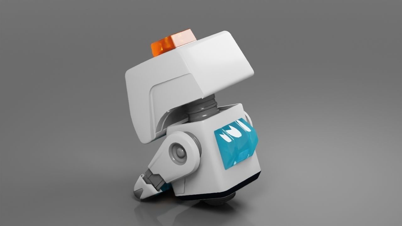 sci-fi cleaner robot rigged animated character 3D model_5