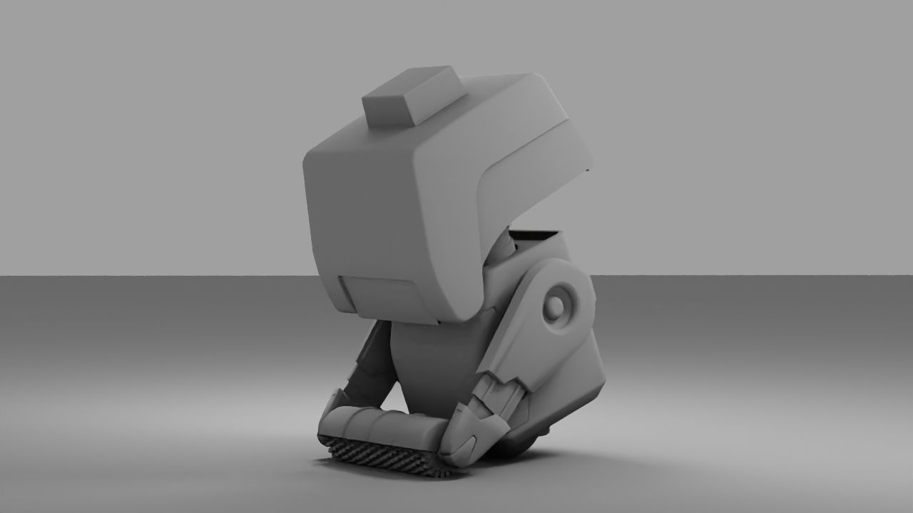 sci-fi cleaner robot rigged animated character 3D model_10