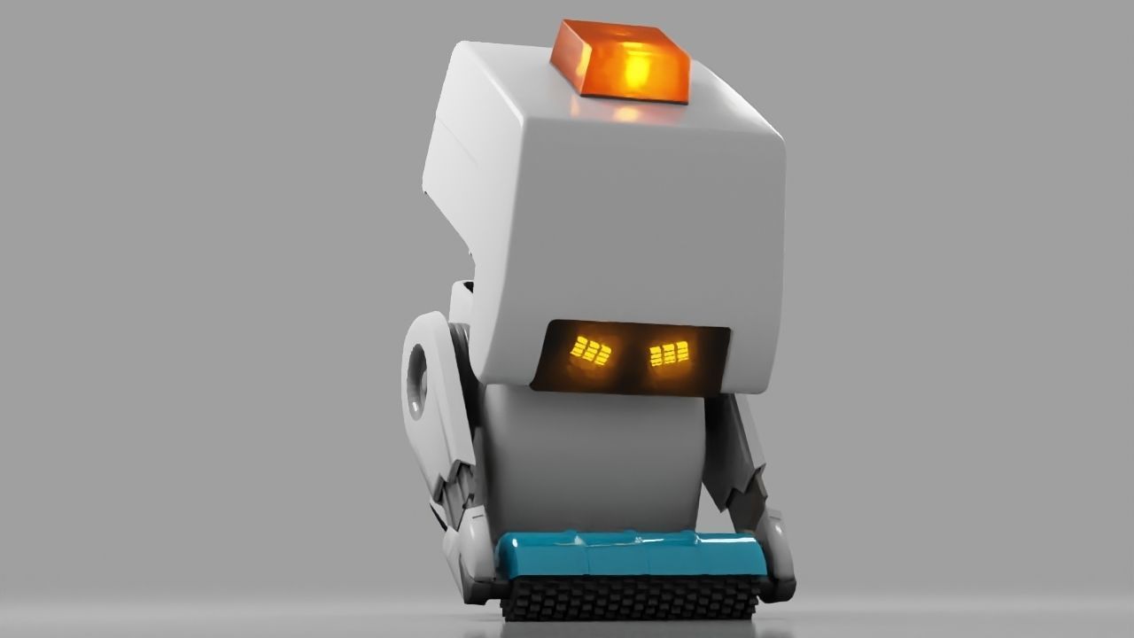 sci-fi cleaner robot rigged animated character 3D model_6