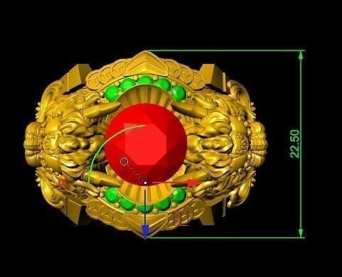 Ring Lion-tiger 3D print model