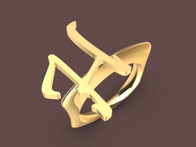 alpha rings stl verified  3D print model_51