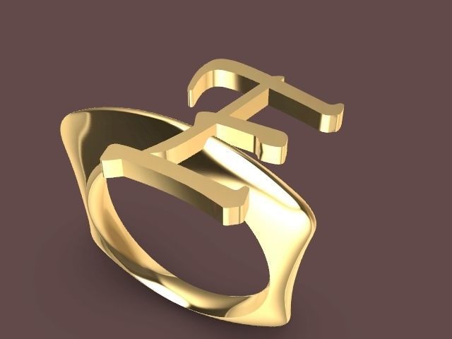 alpha rings stl verified  3D print model_31