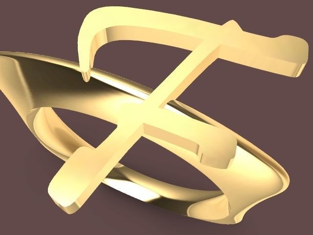 alpha rings stl verified  3D print model_37