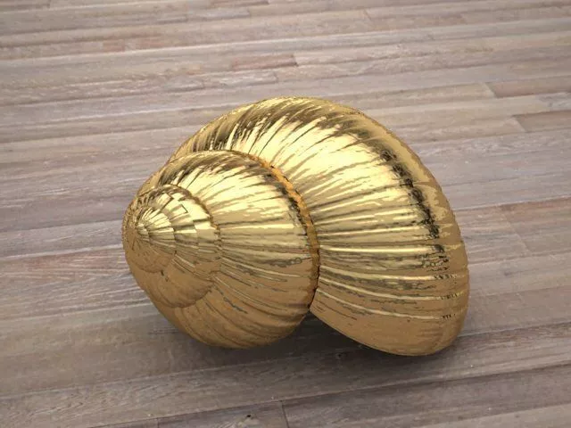 snail golden shell 3D print model