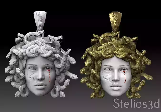 medusa pendant 3D print model cnc 3D print model 3D print model