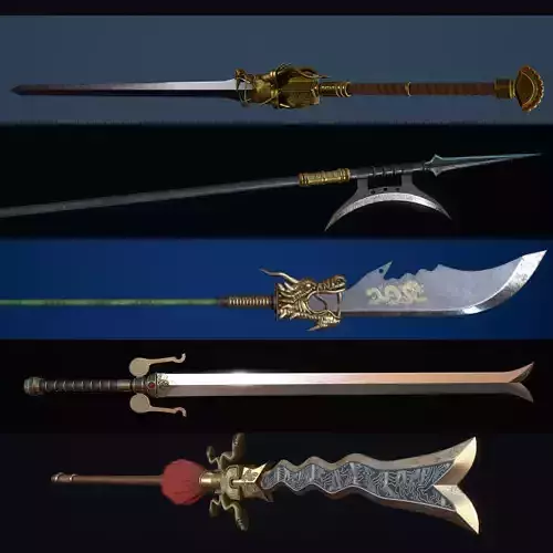 Collection of Ancient Chinese melee weapons 