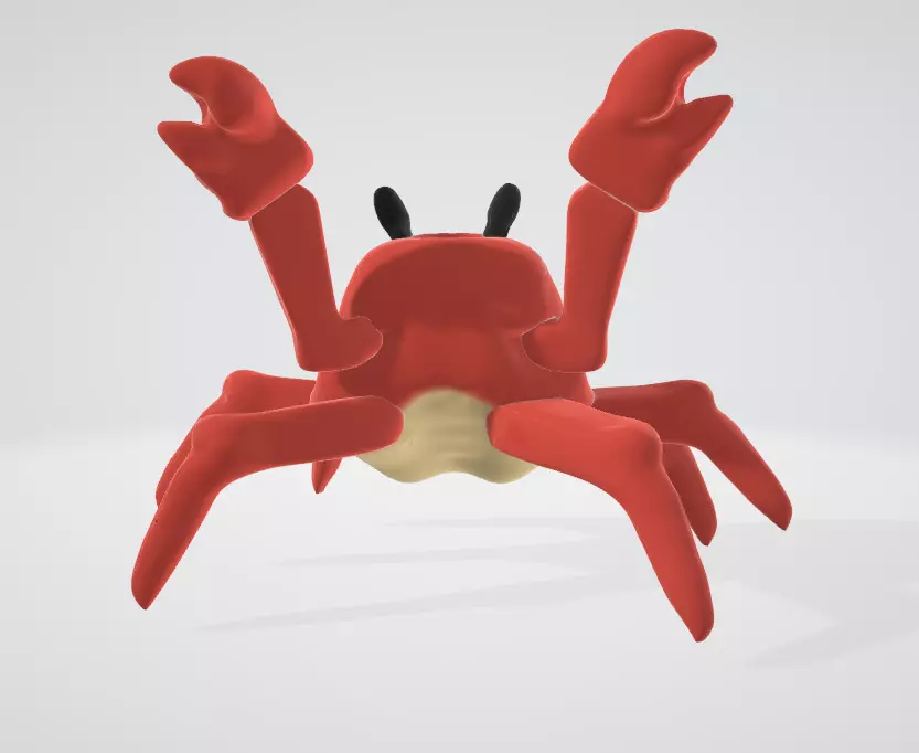 cute red crap Free 3D model_0