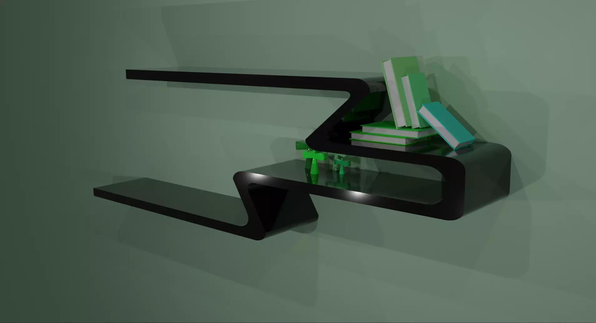 modern shelf Free 3D model_0