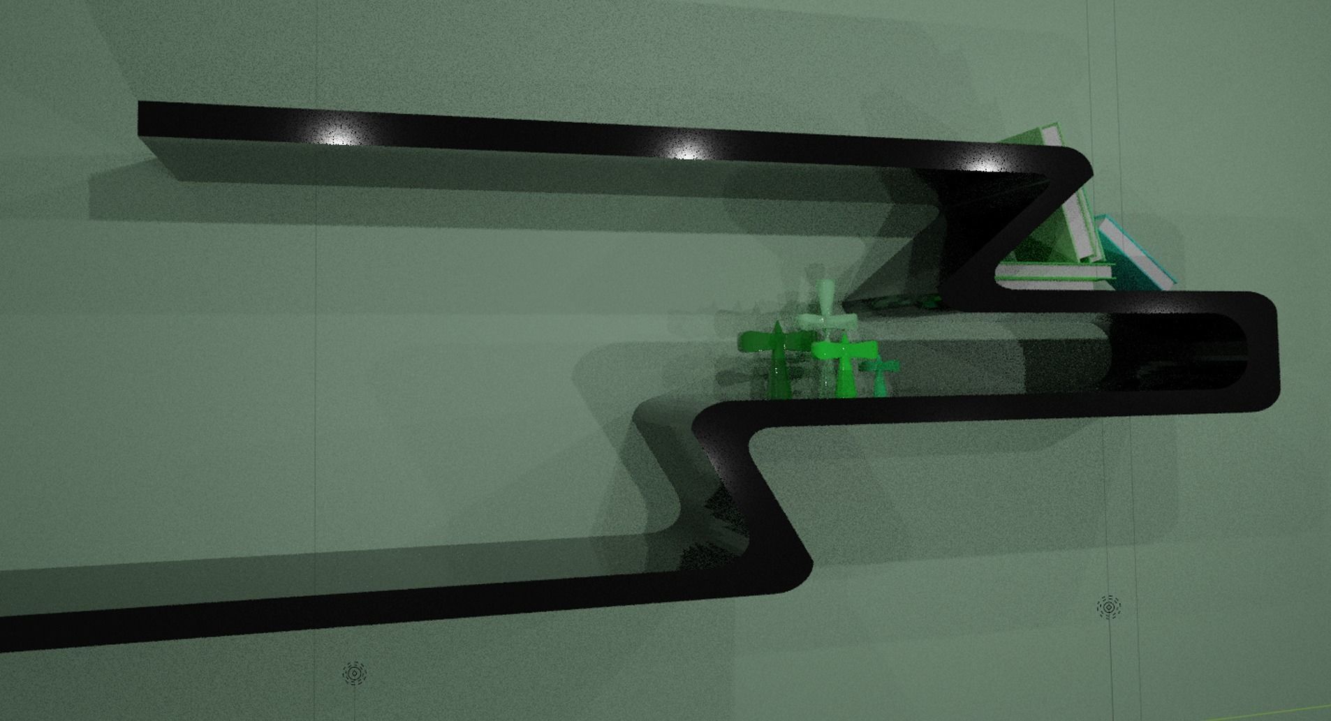 modern shelf Free 3D model_2