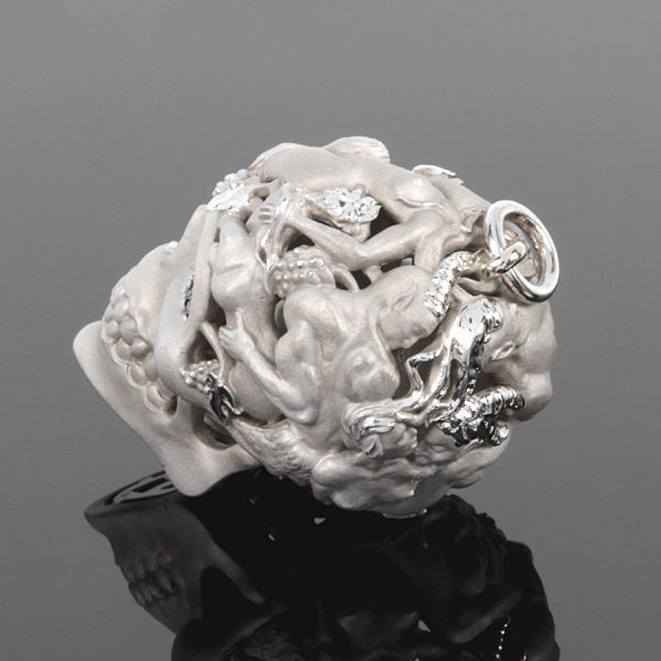 Skull pendants  antique sculpture   3D print model_2