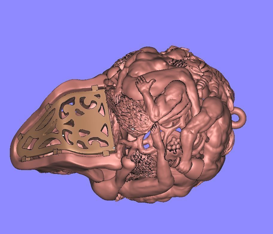 Skull pendants  antique sculpture   3D print model_3