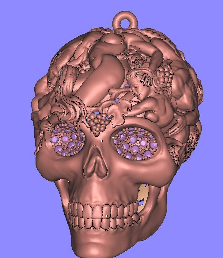 Skull pendants  antique sculpture   3D print model_6