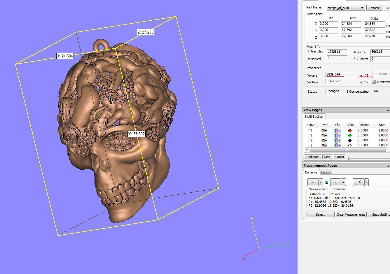 Skull pendants  antique sculpture   3D print model_4