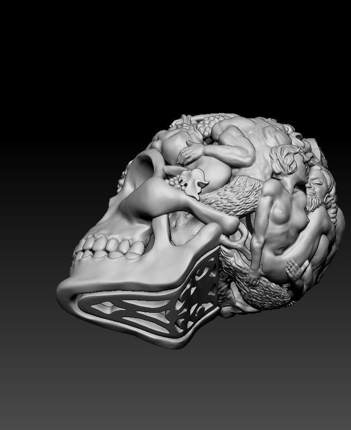 Skull pendants  antique sculpture   3D print model_10