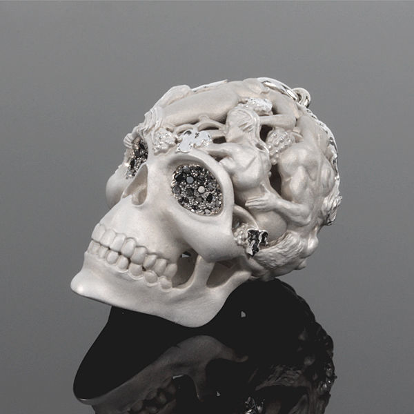 Skull pendants  antique sculpture   3D print model_1