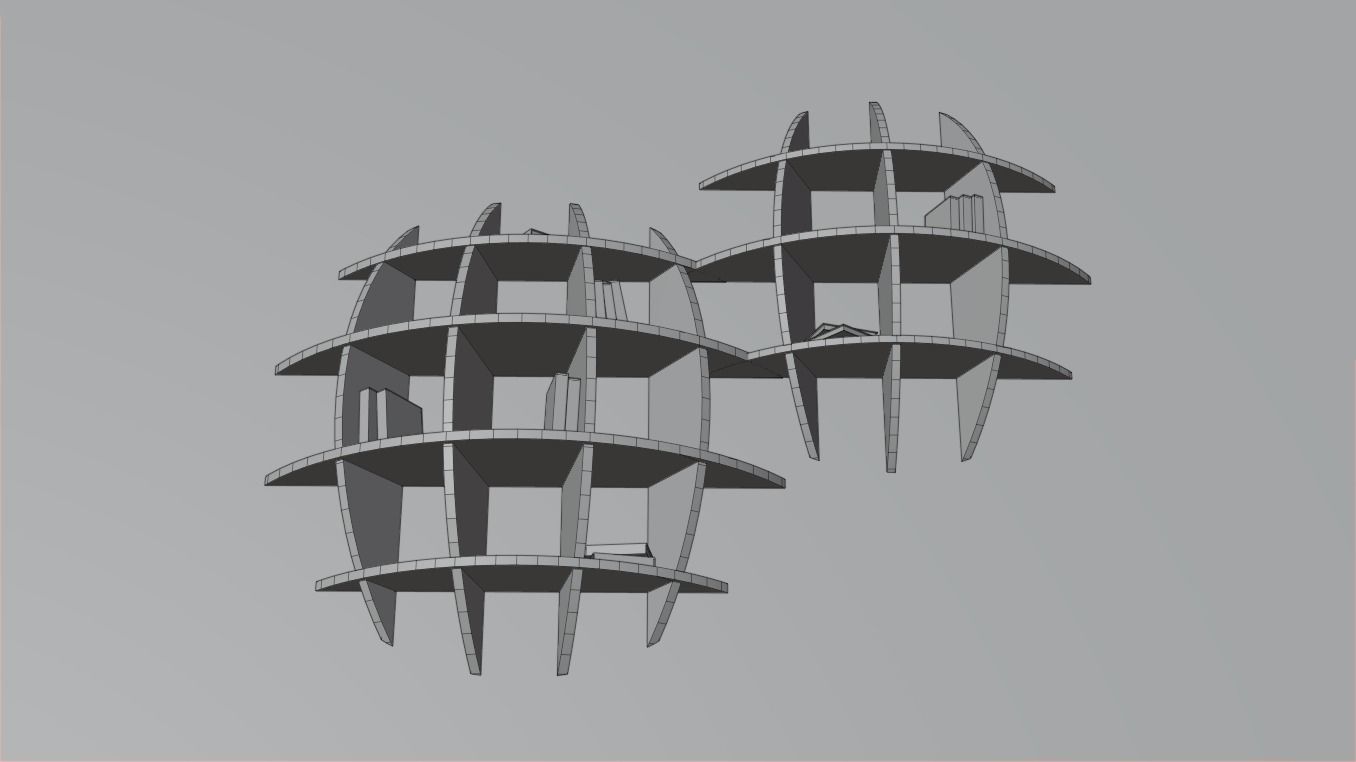 Sphere Bookshelf 3D model_3