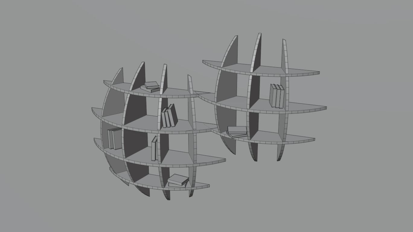 Sphere Bookshelf 3D model_1