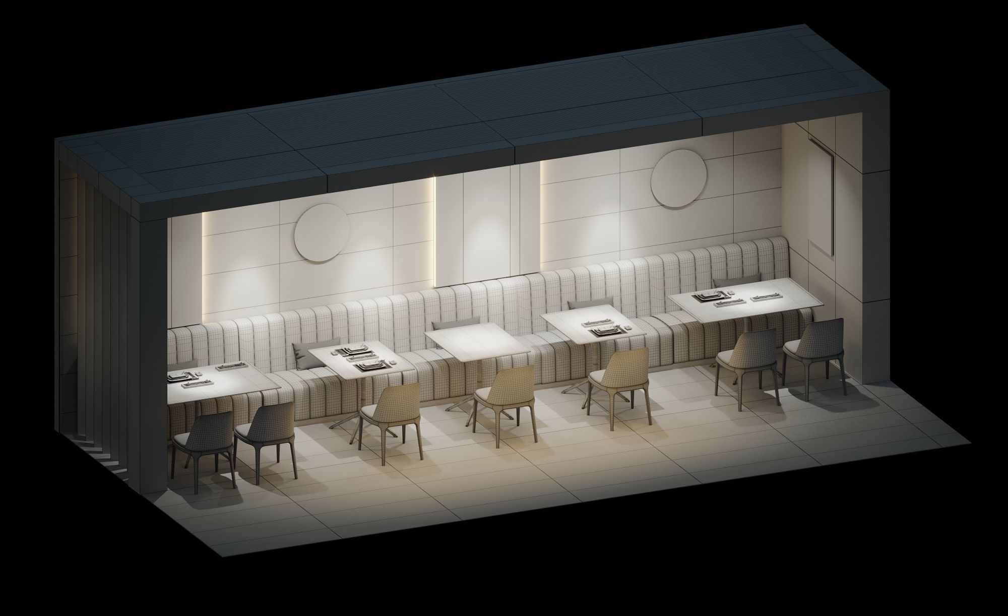 Dining interior set03 3D model_1