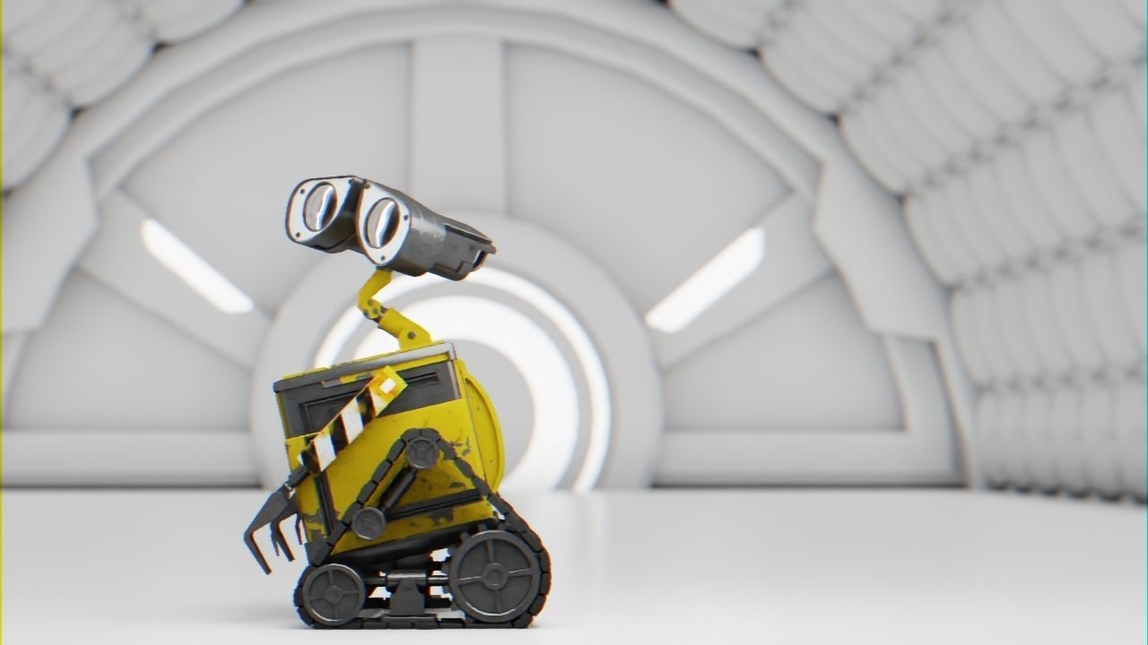 sci-fi  robot   wall-e  rigged animated character 3D model_2