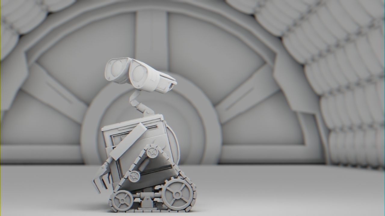 sci-fi  robot   wall-e  rigged animated character 3D model_7