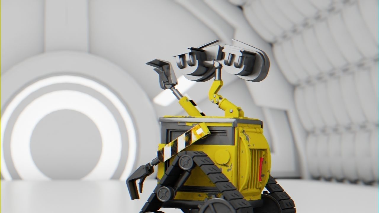 sci-fi  robot   wall-e  rigged animated character 3D model_4