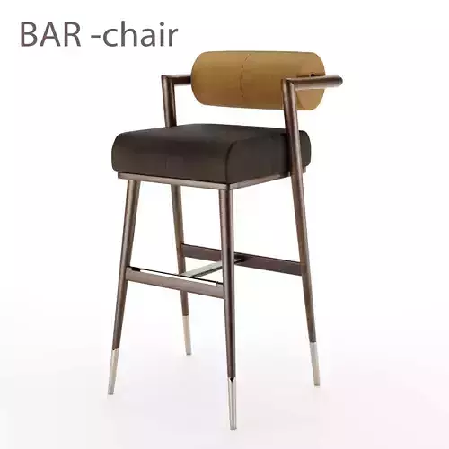 BAR-CHAIR bar stool with backrest and armrest 3D model