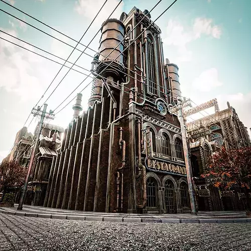 STEAMPUNK INDUSTRIAL BUILDING 1