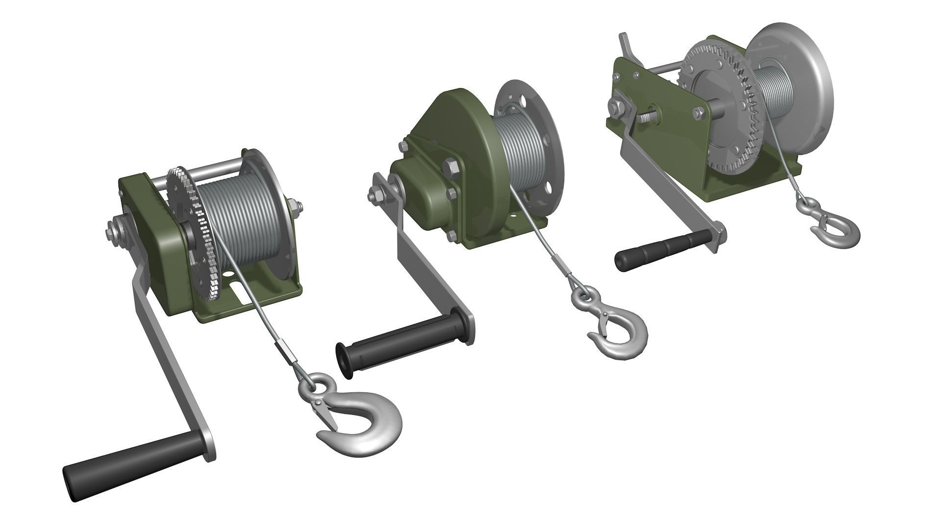 3 WINCH CAR for SUVs and ATV 3D model_6