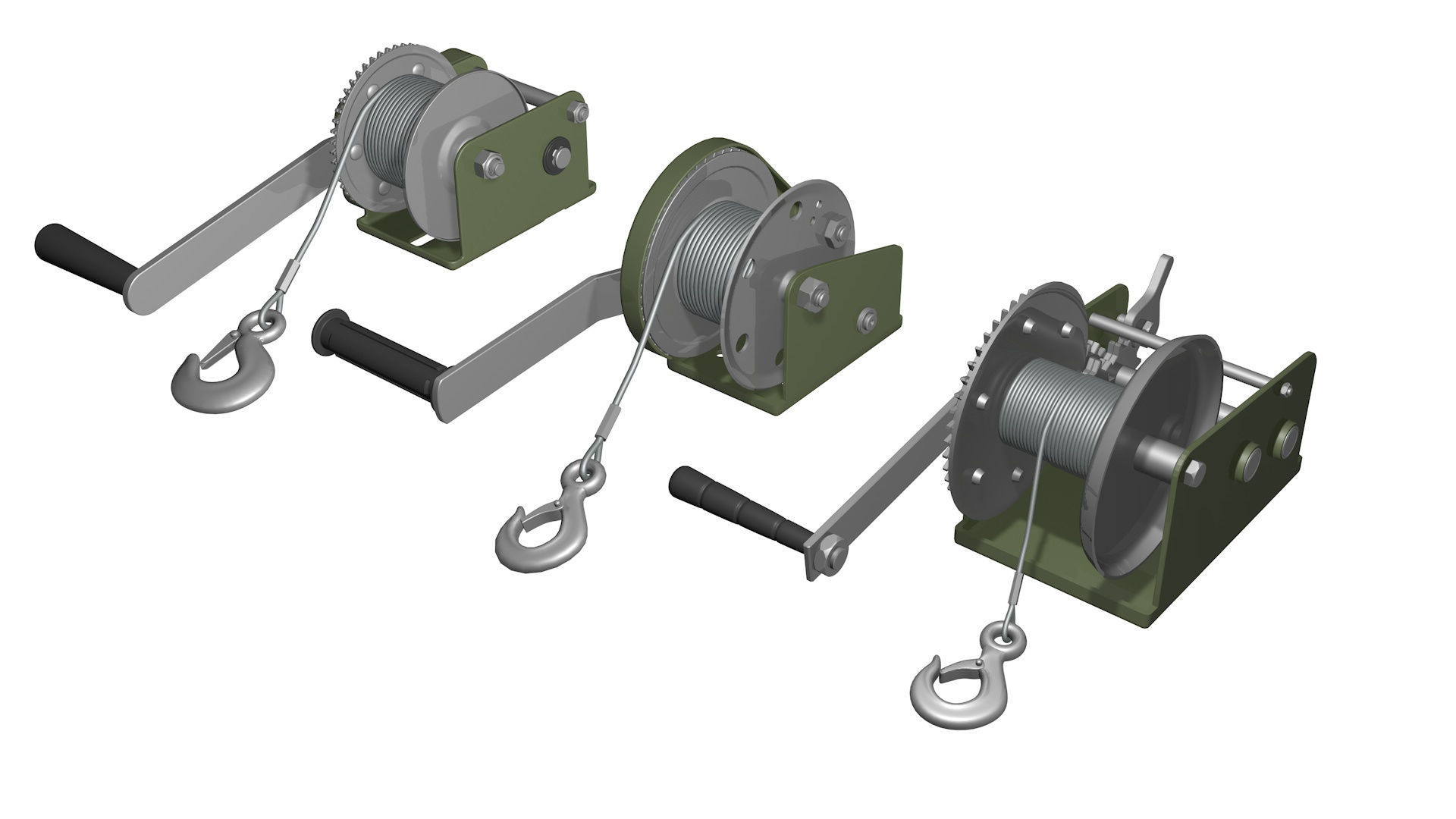 3 WINCH CAR for SUVs and ATV 3D model_7