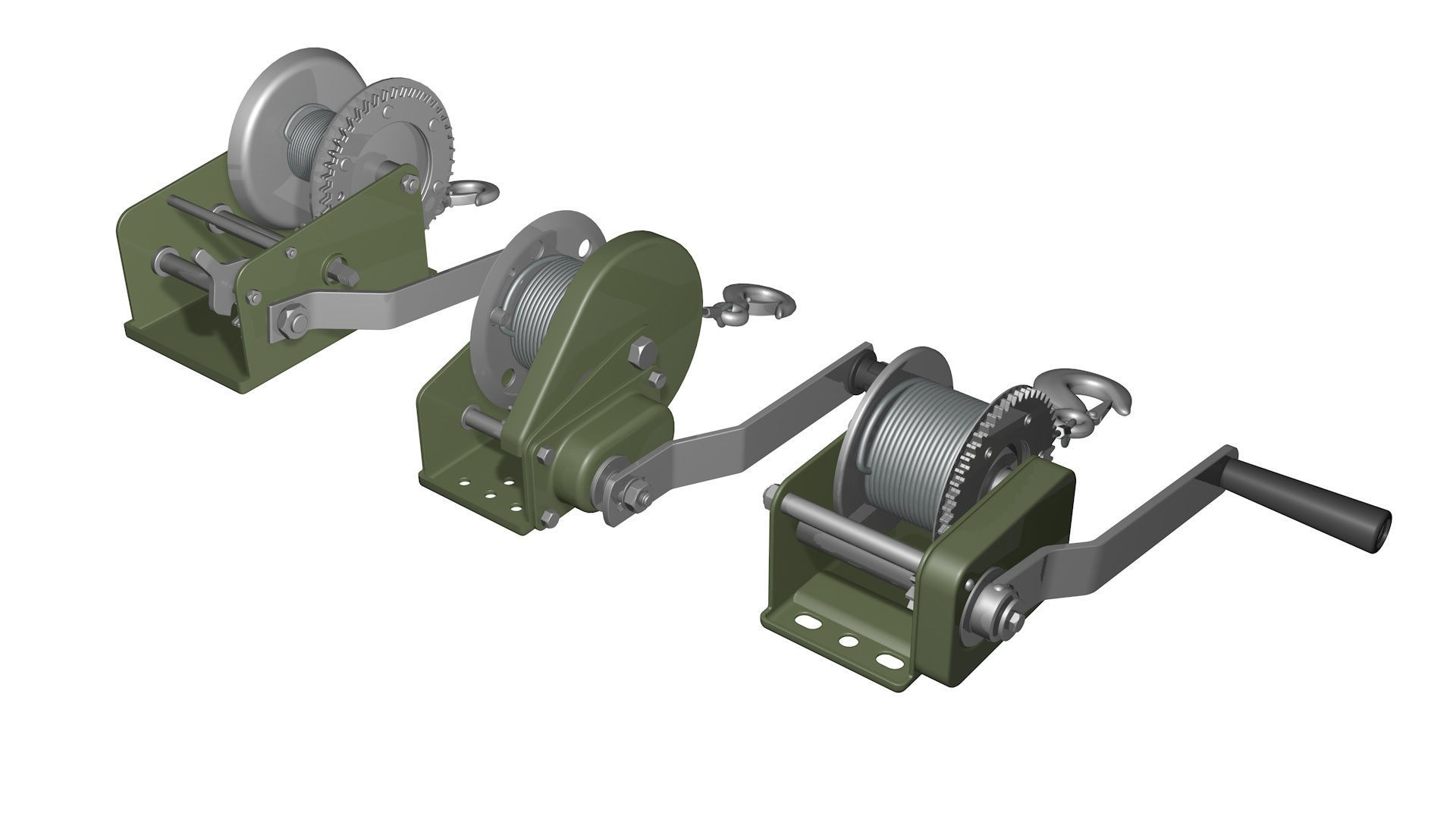3 WINCH CAR for SUVs and ATV 3D model_8
