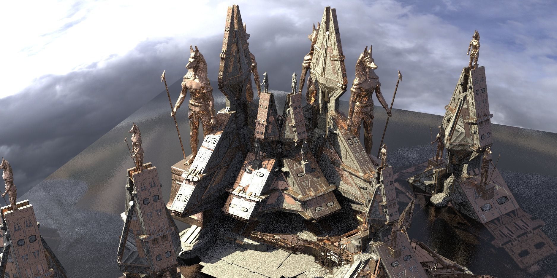 Anubis Returns pyramid tower Kit bash  3D model_1