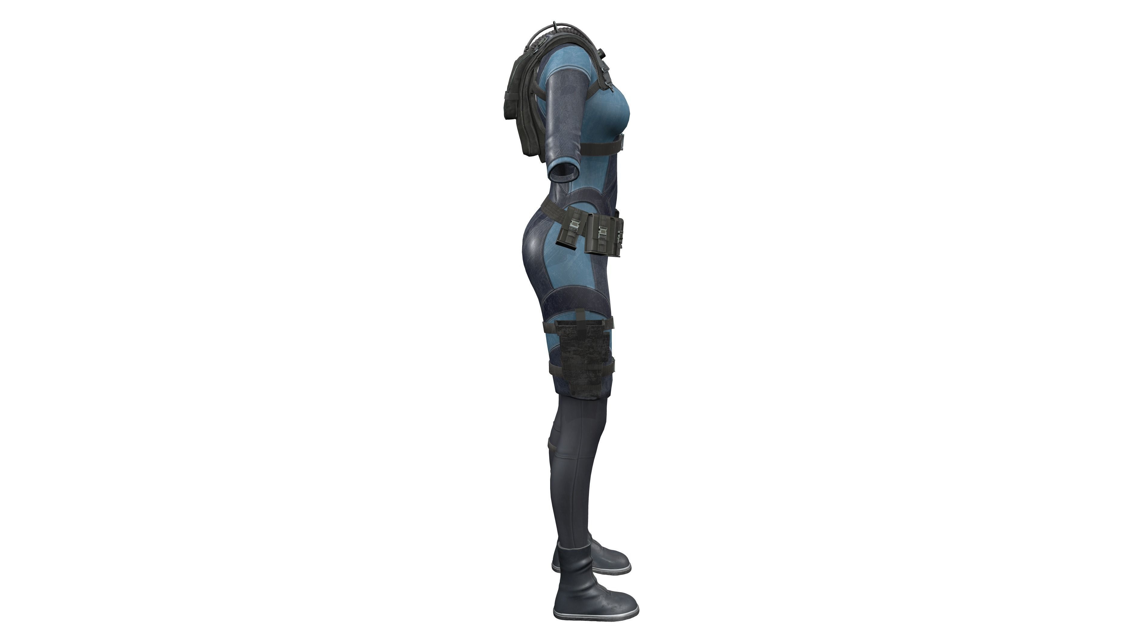 Cyberpunk Space Combat Suit Low-poly 3D model_12