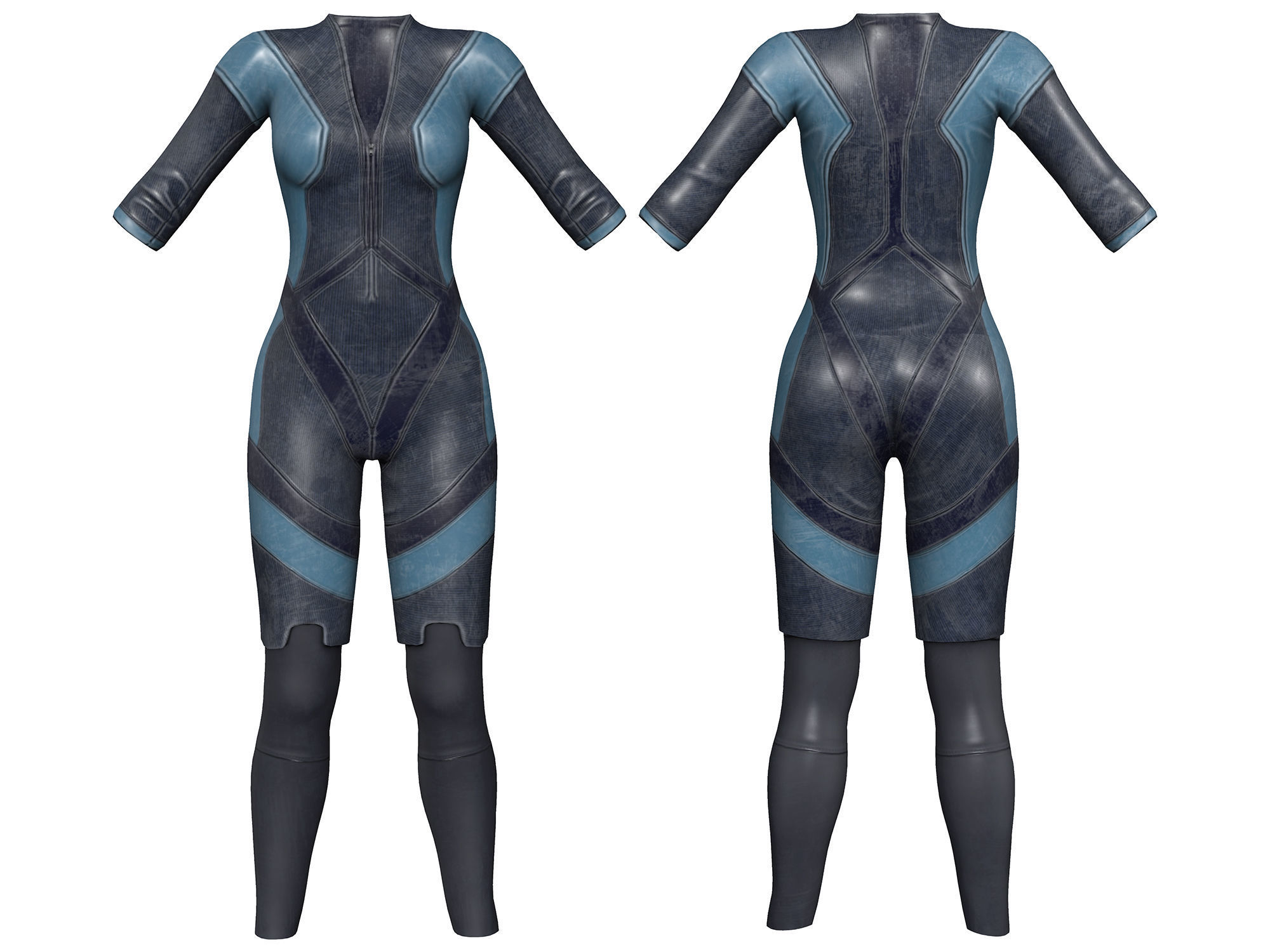 Cyberpunk Space Combat Suit Low-poly 3D model_3