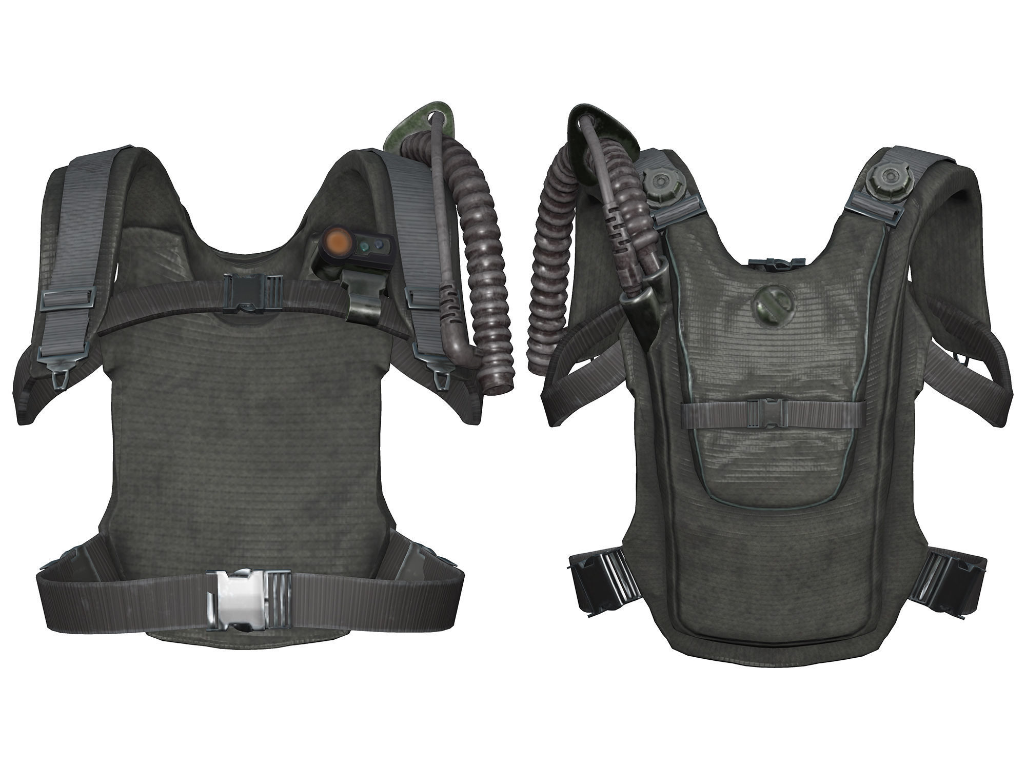 Cyberpunk Space Combat Suit Low-poly 3D model_4