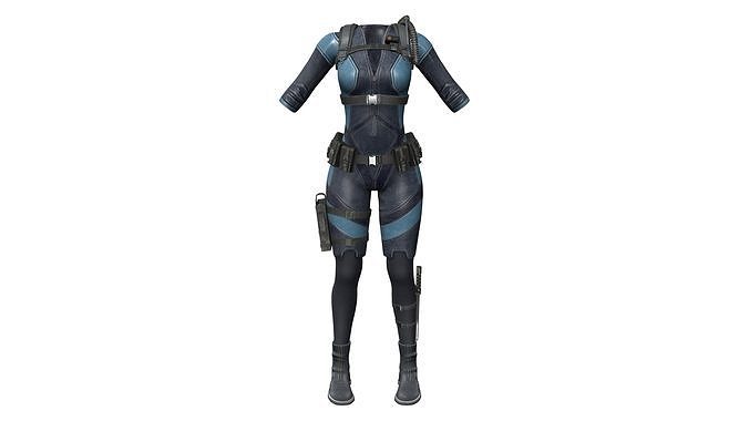 Cyberpunk Space Combat Suit Low-poly 3D model