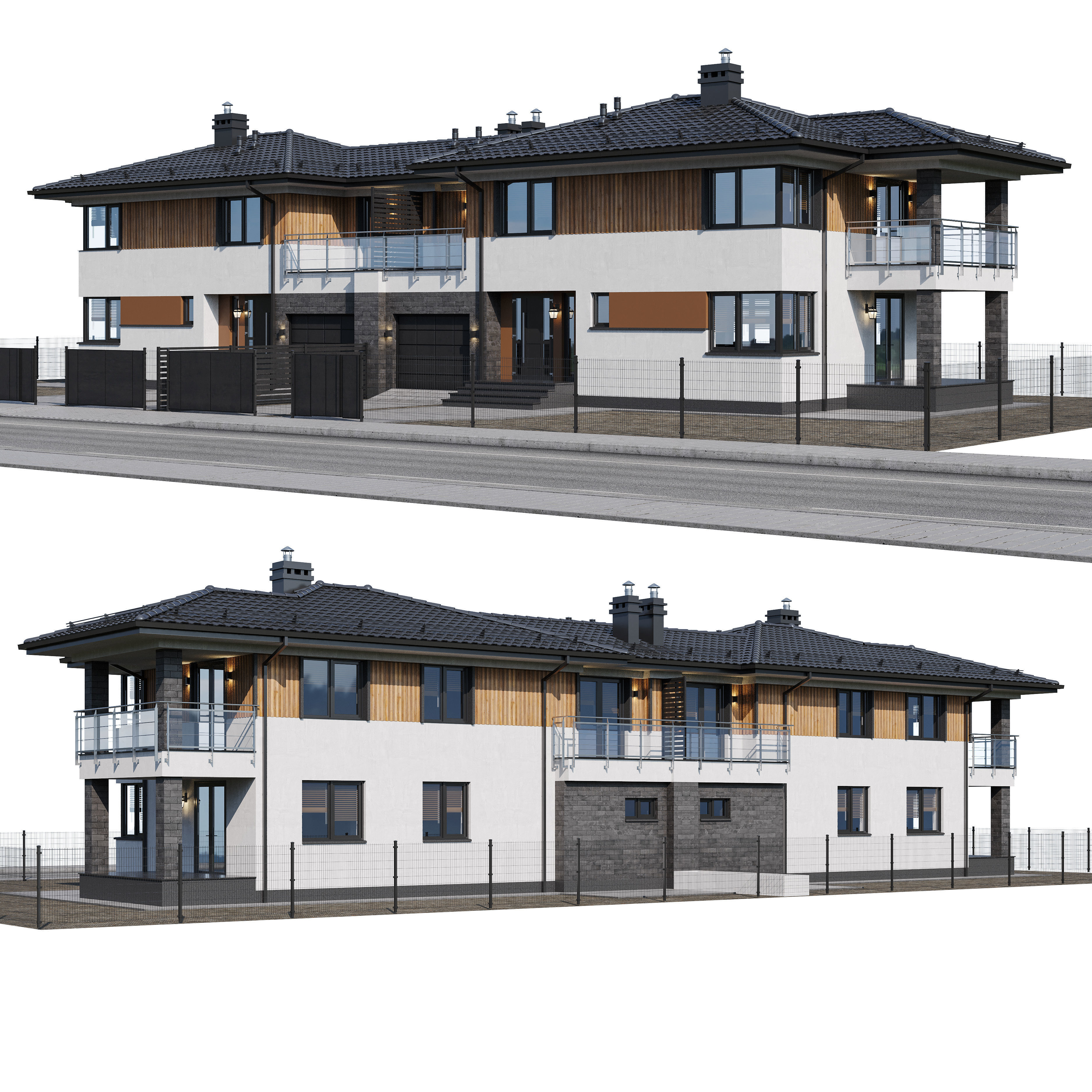 Duplex house 1 3D model_9