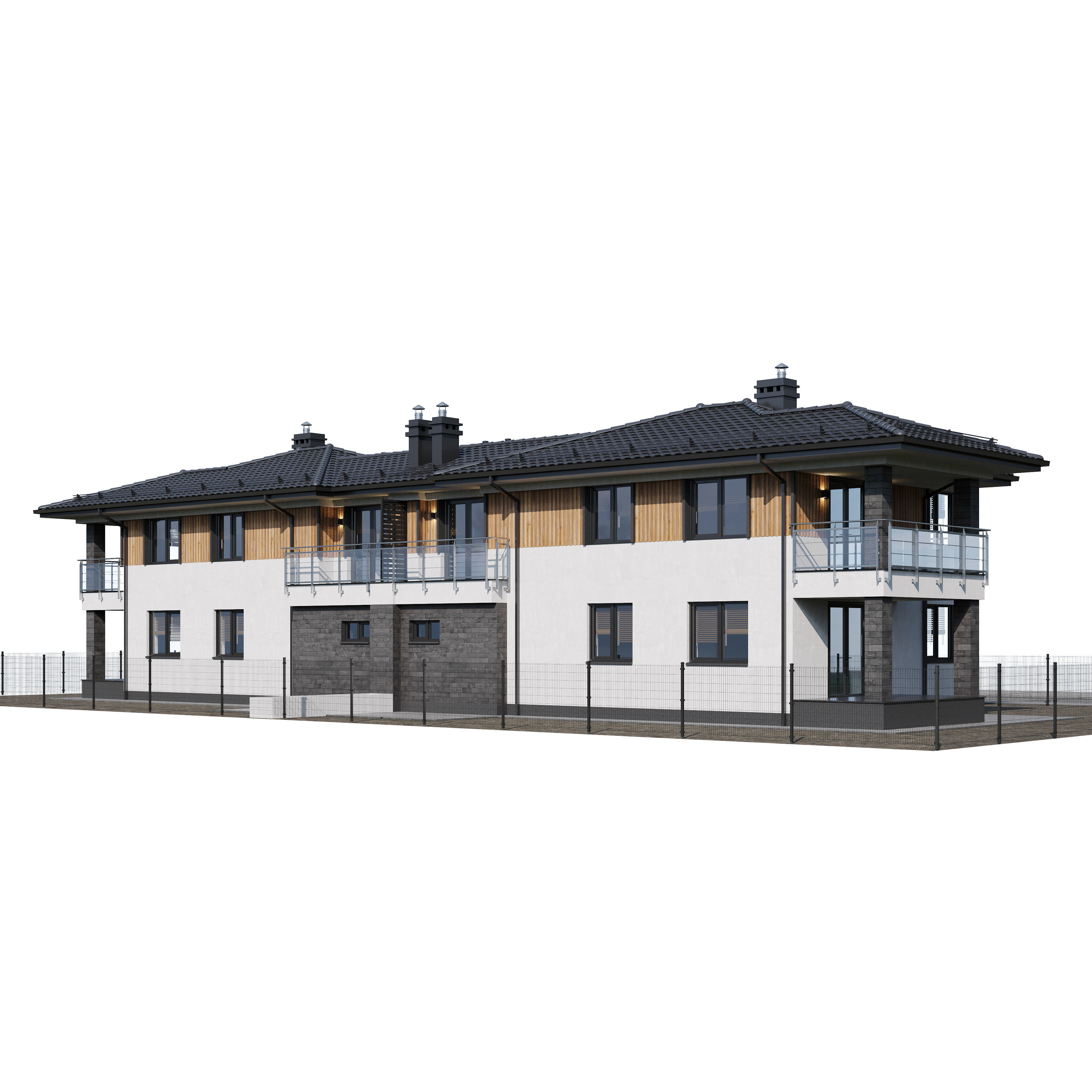 Duplex house 1 3D model_8